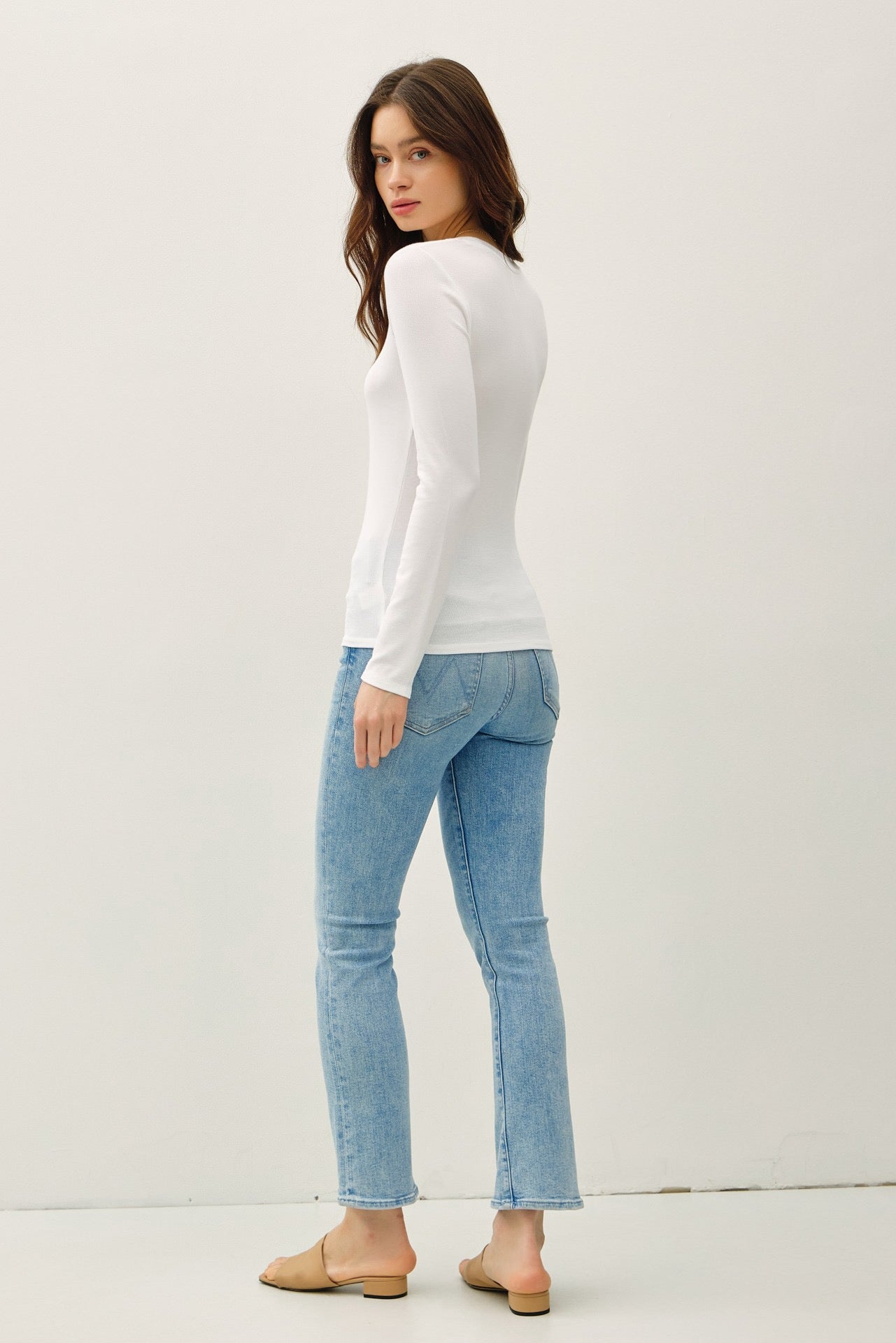 Ribbed Round Neck Top