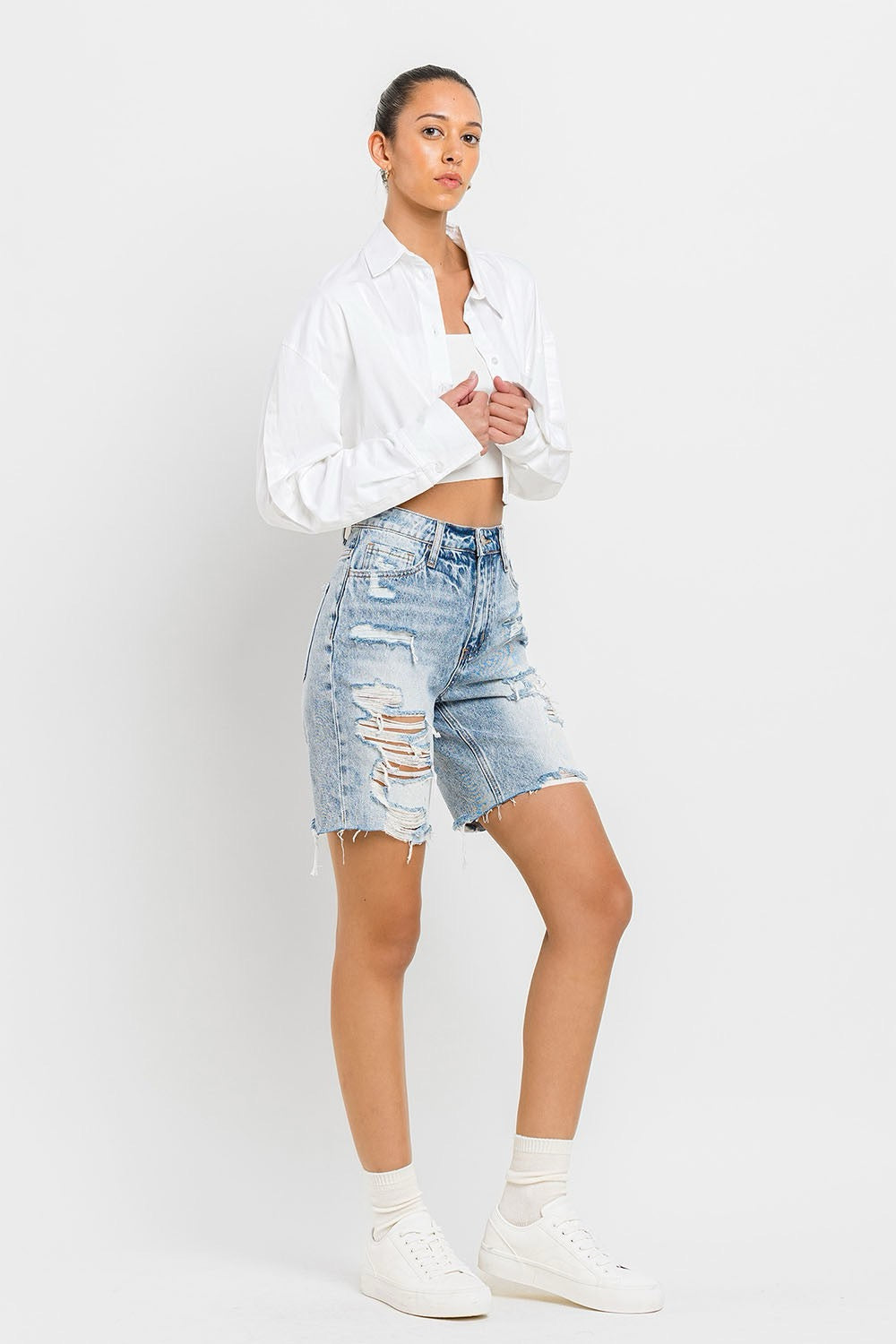 Vervet Destroyed Bermuda Shorts