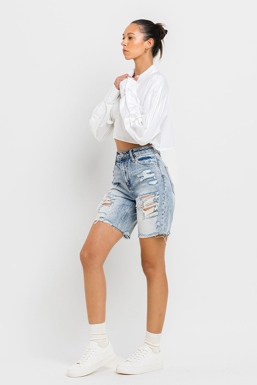 Vervet Destroyed Bermuda Shorts