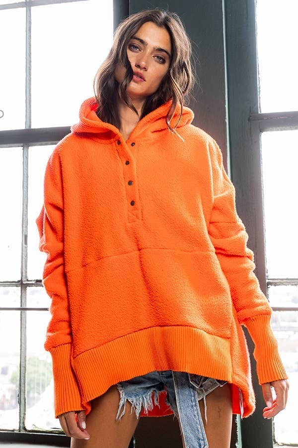 Neon ORange Teddy Pullover