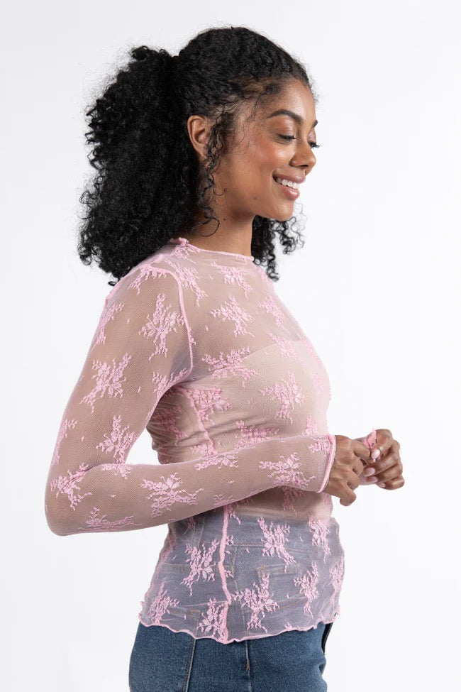 Blush Long Sleeve Layering Top