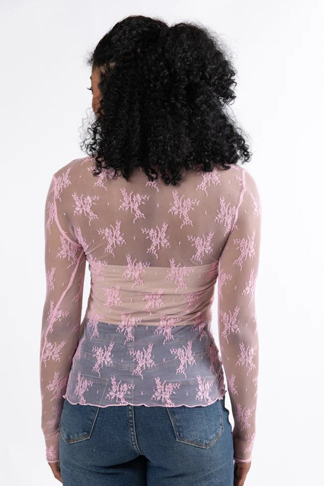 Blush Long Sleeve Layering Top