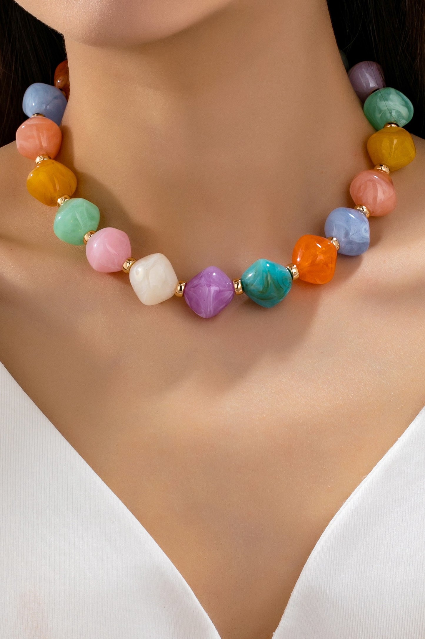  Chunky Multicolor Necklace 