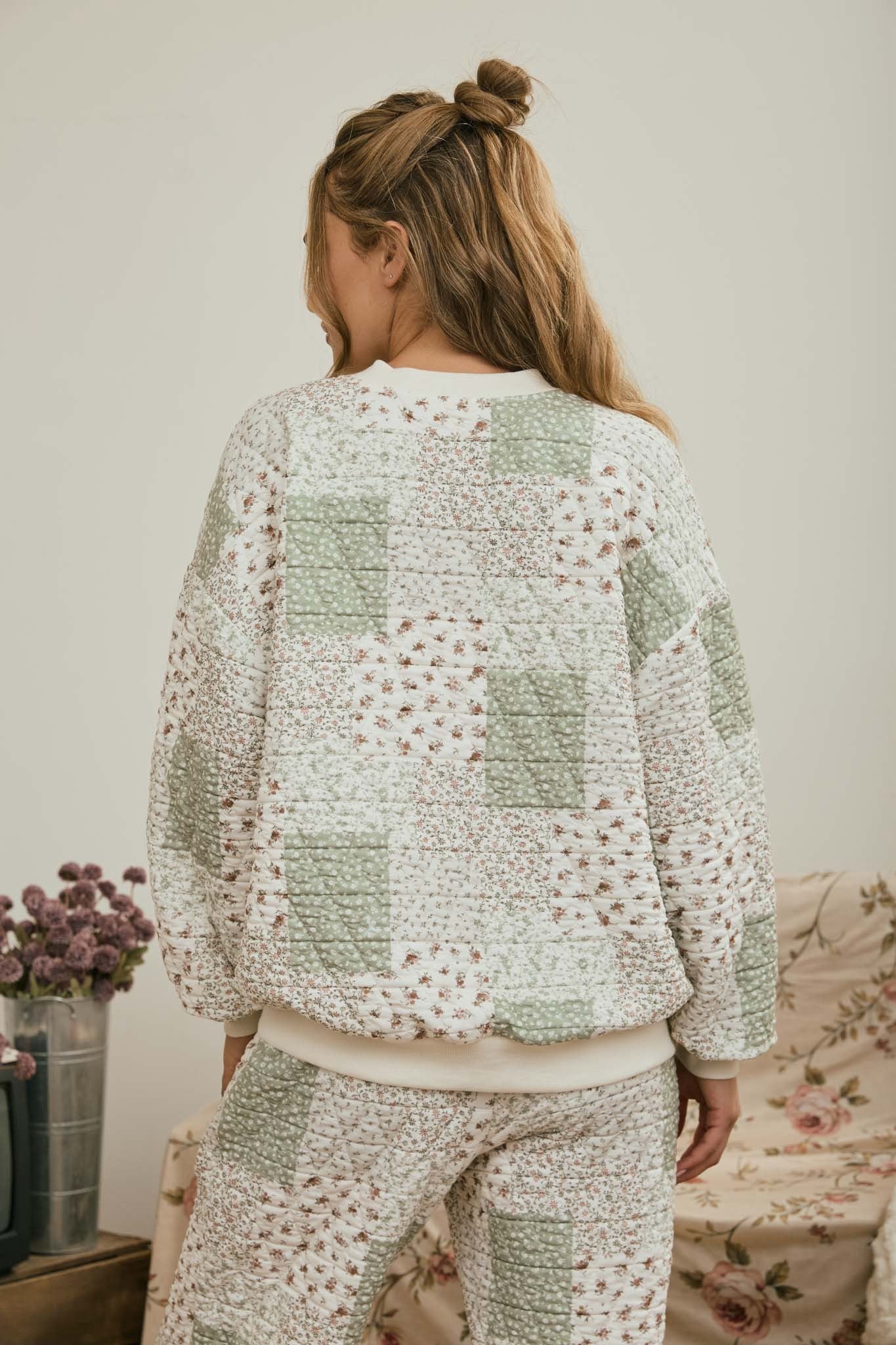 Quilted Floral Lounge Set