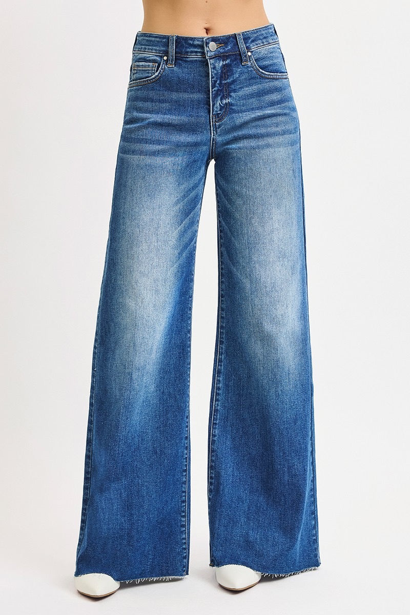 Risen Dark Wash Palazzo Denim