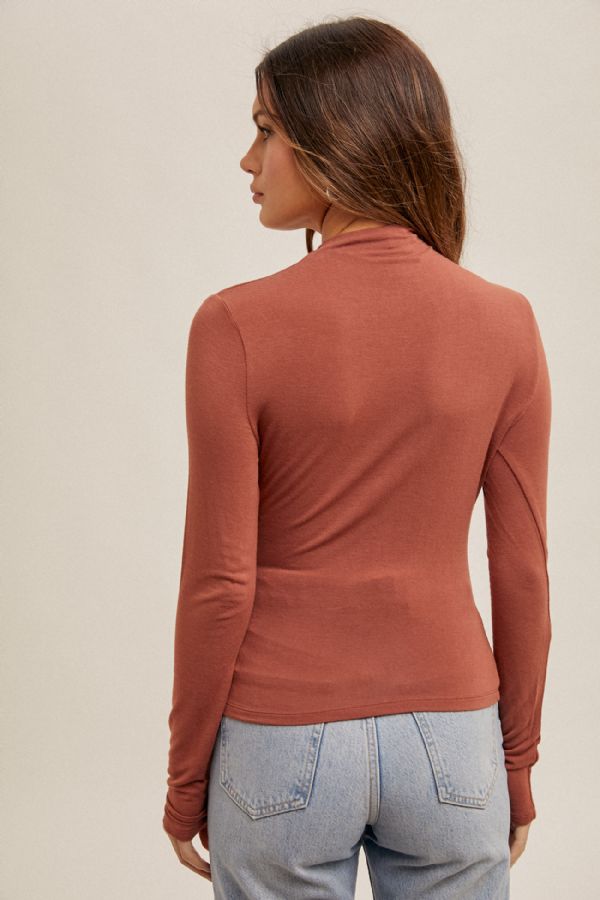 Ruched Mock Top