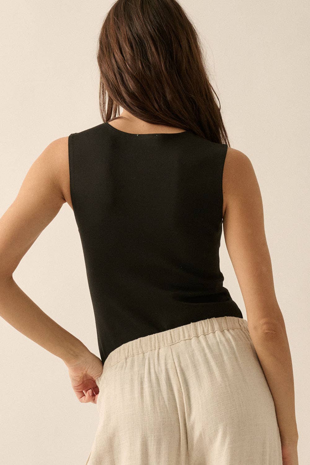 Premium Scuba Sleeveless Half-Zip Knit Bodysuit