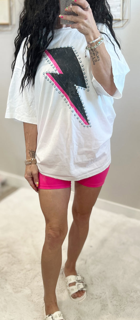 Bolt Puff Print Oversized Tee