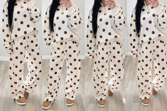 Fleece Polka Dot Barrel Leg set