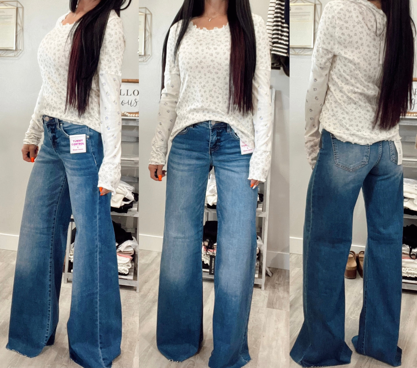 Risen Dark Wash Palazzo Denim