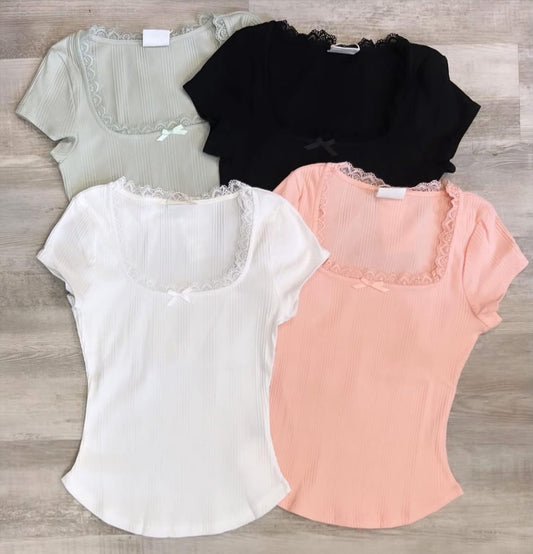 Lace & Bow Top