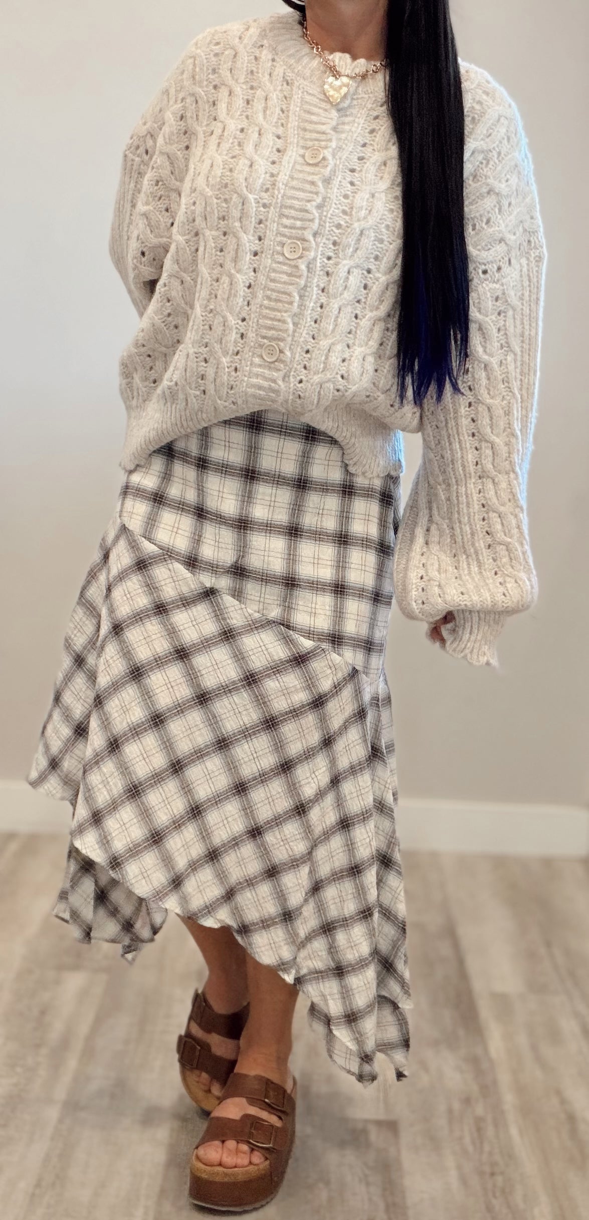 Plaid Hanky Hem skirt