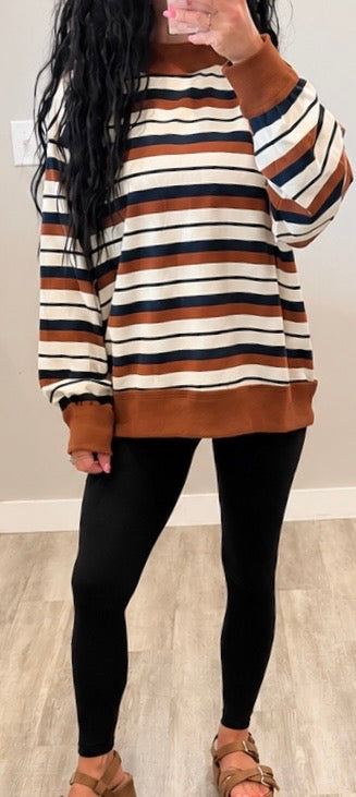 Oversized Striped Sweatshirt