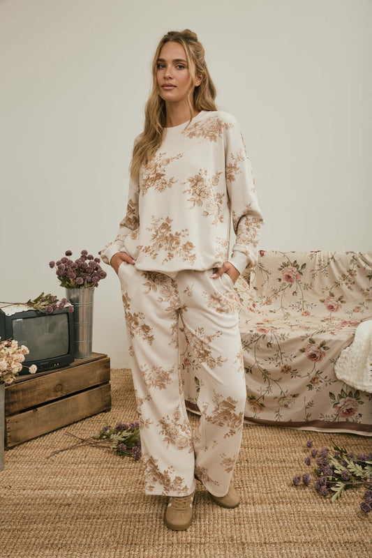 Floral Toile Knit Set