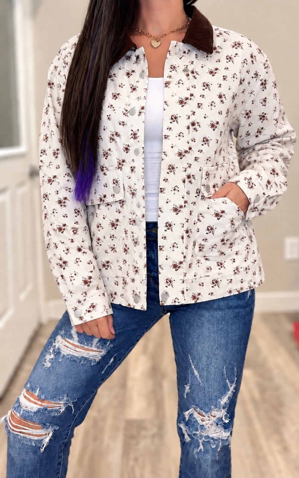 Ditzy Floral Denim Jacket