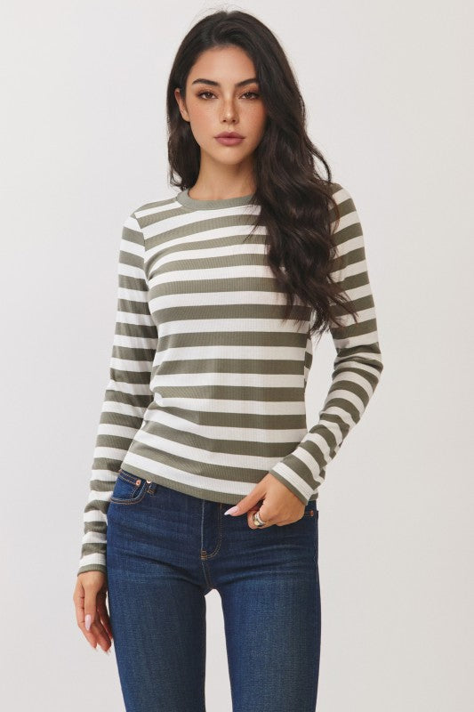 Striped Long Sleeve Tops