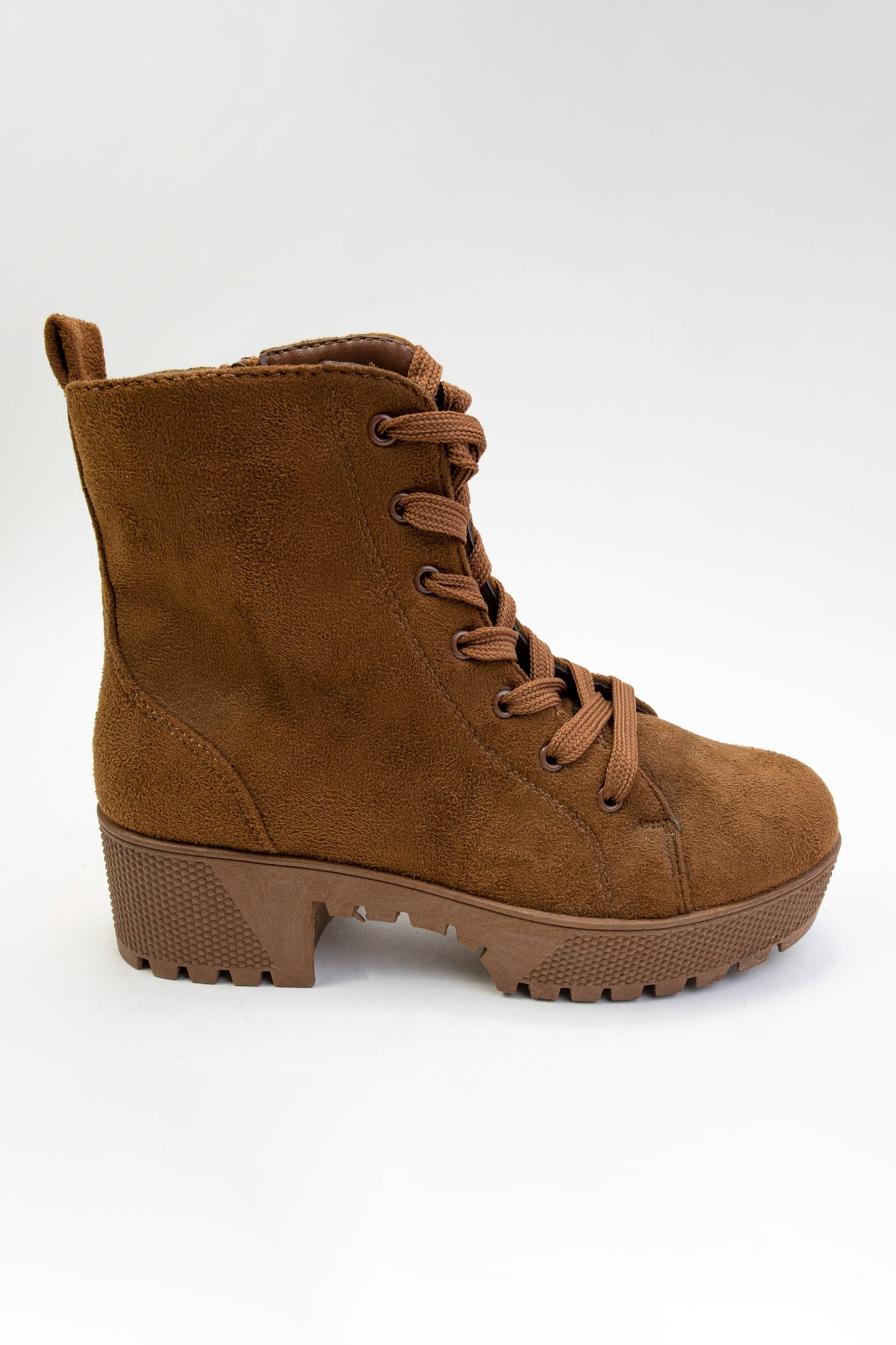Lace Up Heel Combat Boots