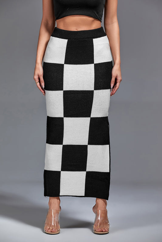 Jayla Checker Maxi Skirt