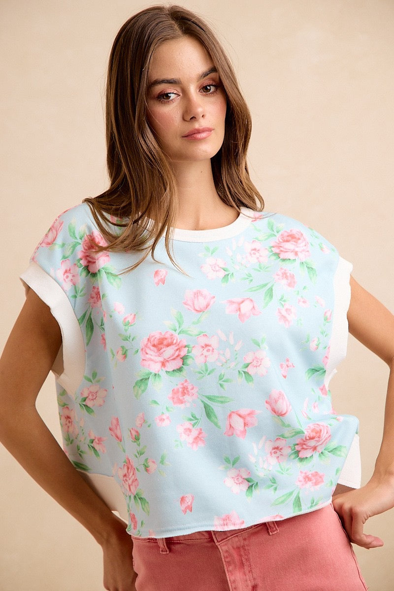 Floral Open Back Top
