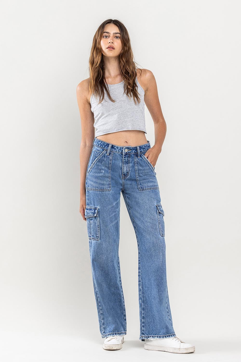 Vervet Cargo Wide Leg Denim