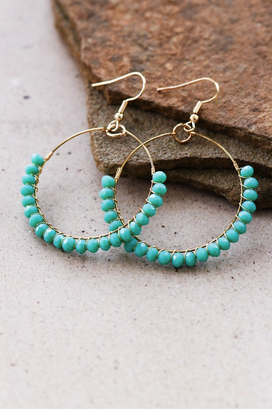 Turquoise Circle Drop Earrings