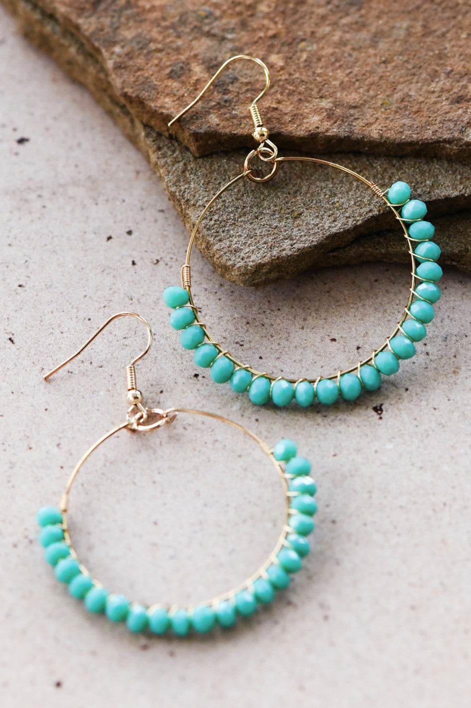 Turquoise Circle Drop Earrings