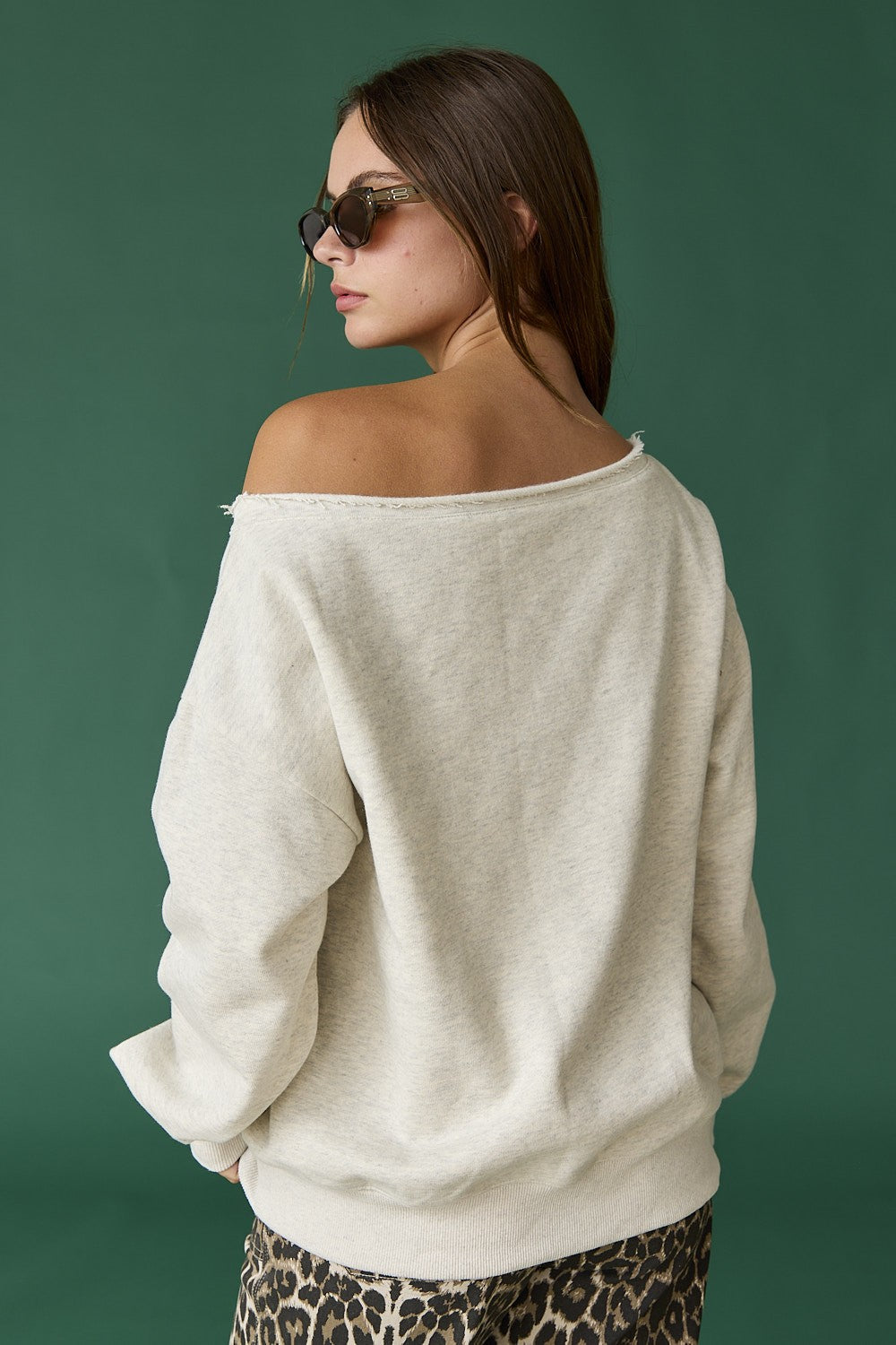 Loose Fit One Shoulder Sweatshirt The Pink Pearl Clothing Co