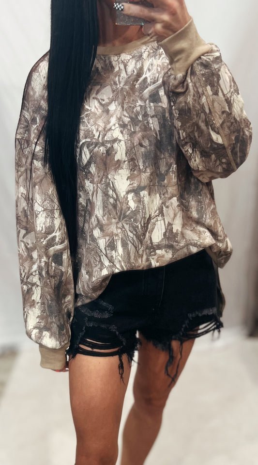 Camo Pullover Top