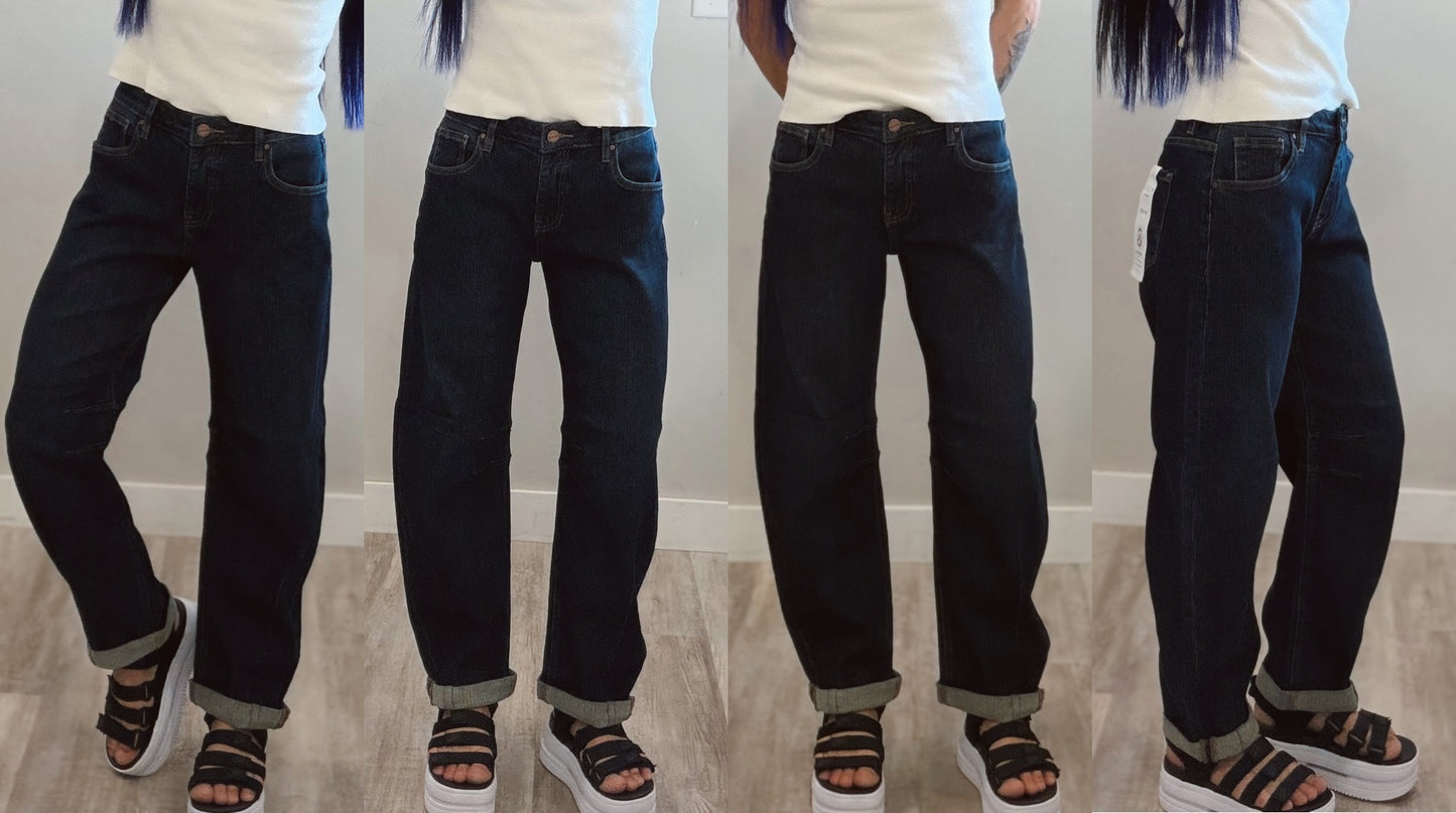Risen Textured Dark Barrel Denim