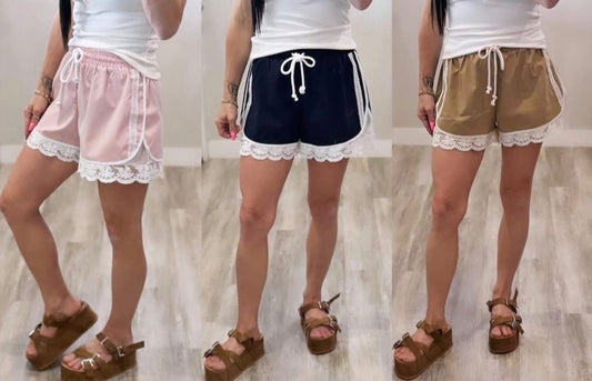 Lace Trim Active Shorts