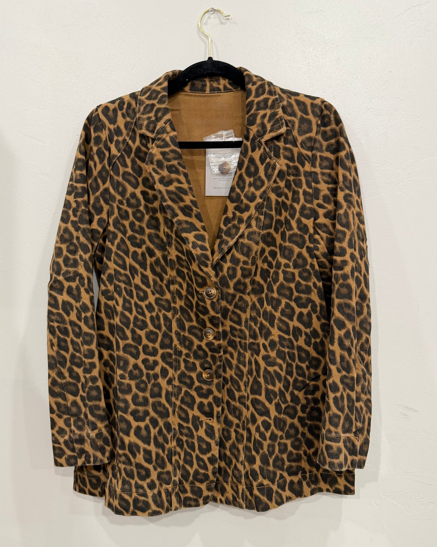 Leopard Button Blazer