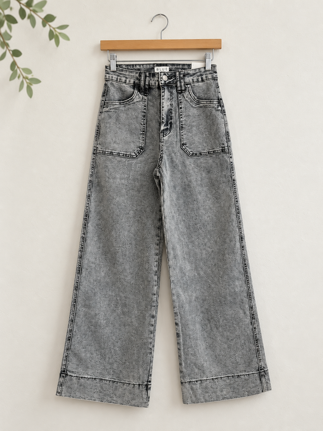 Grey Wash Palazzo Denim