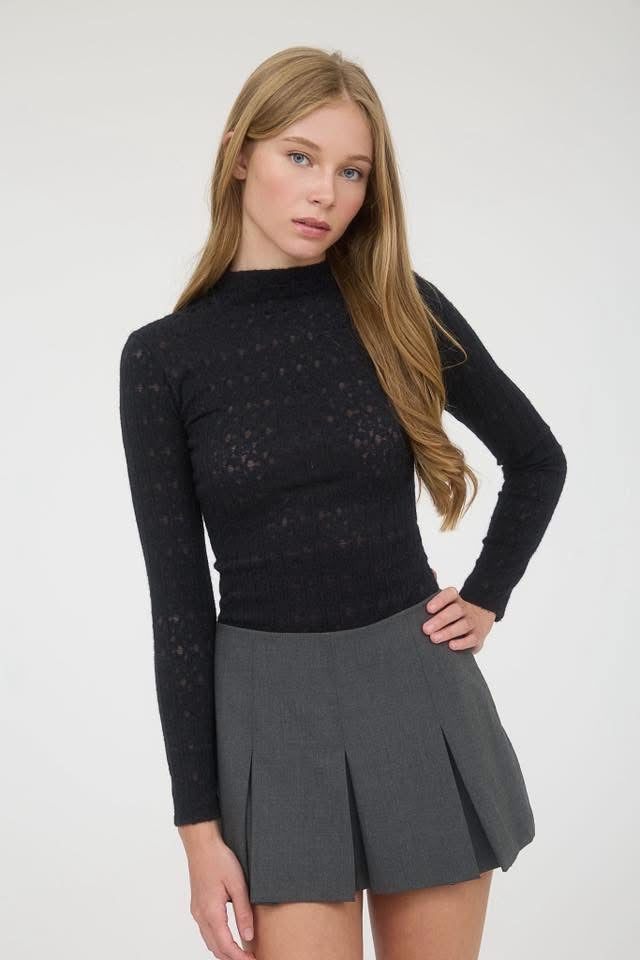 Jacquard Mock Long sleeve Knit