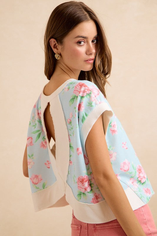 Floral Open Back Top