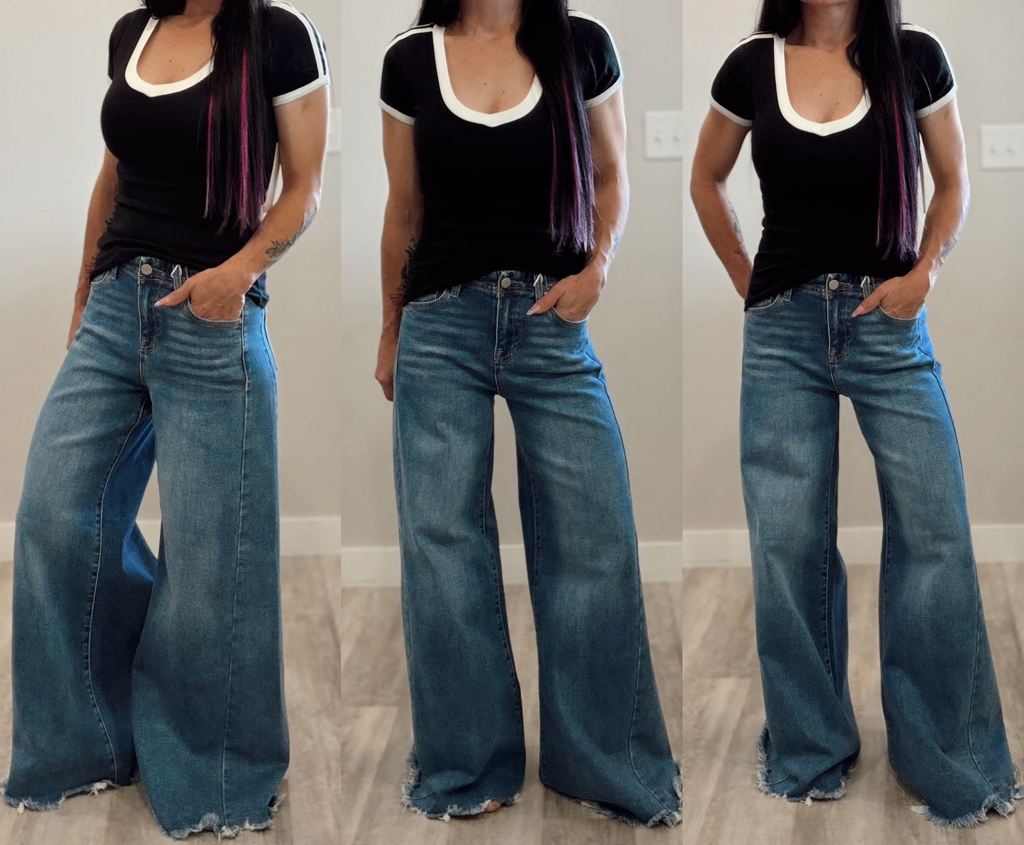 V Neck Ringer Tee