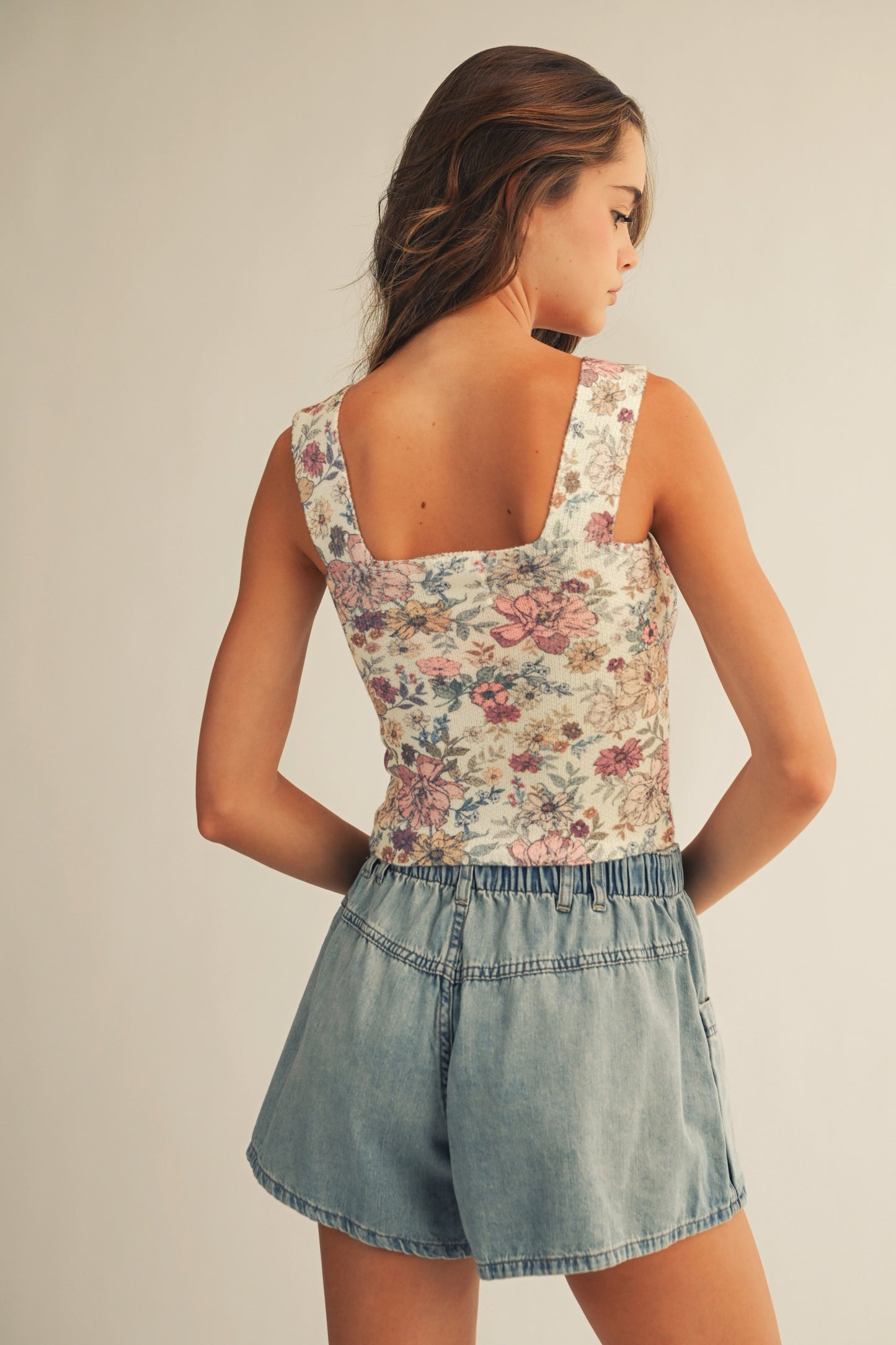 Floral Square Neck Tank