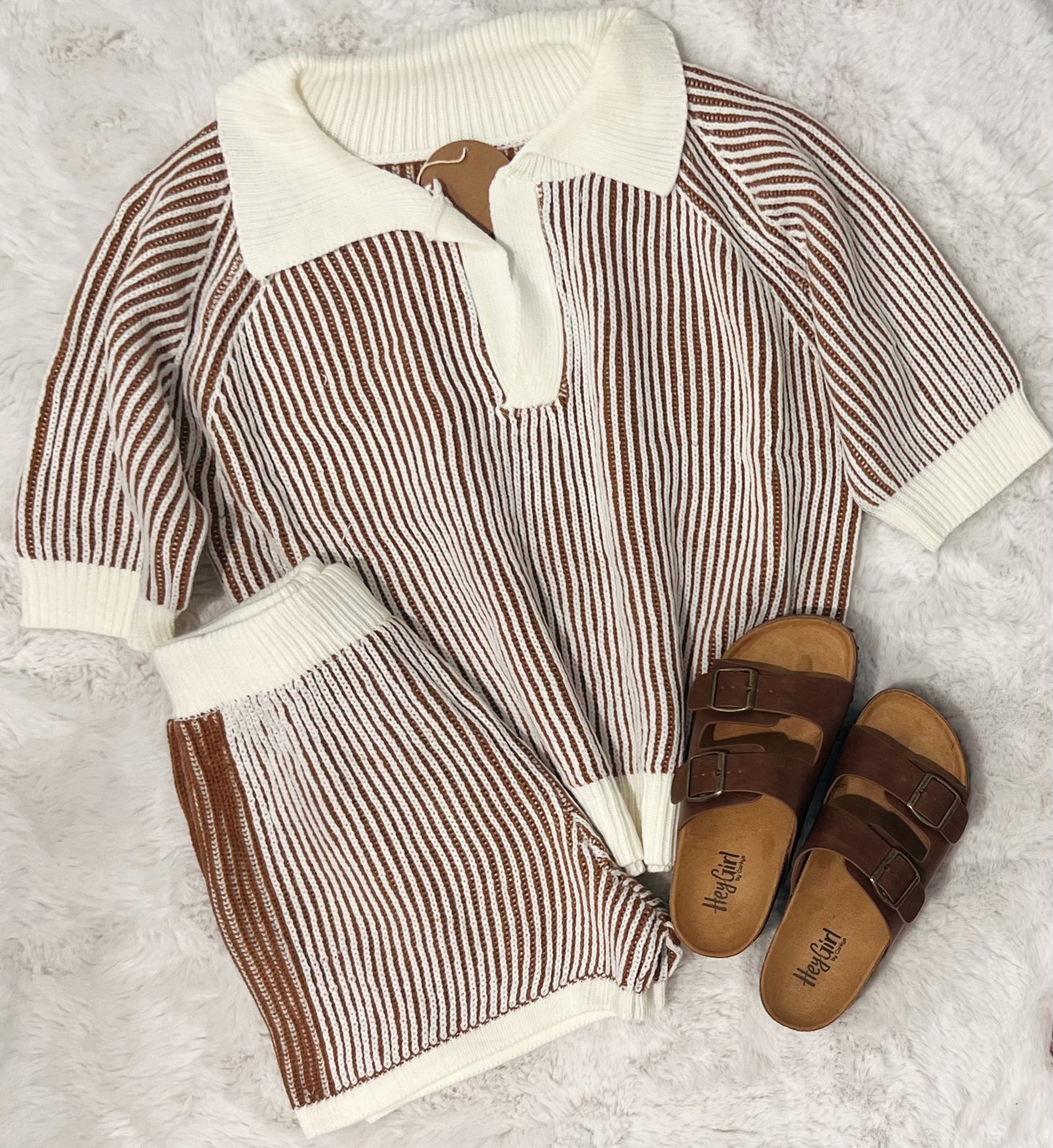 Ribbed Cinnamon Sweater Set