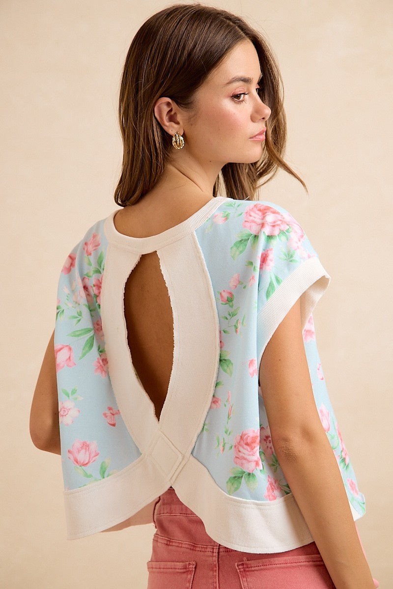 Floral Open Back Top