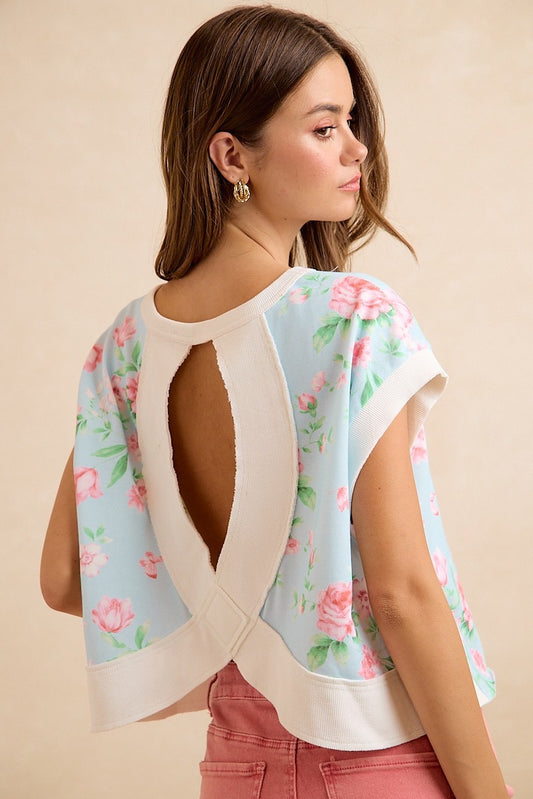 Floral Open Back Top