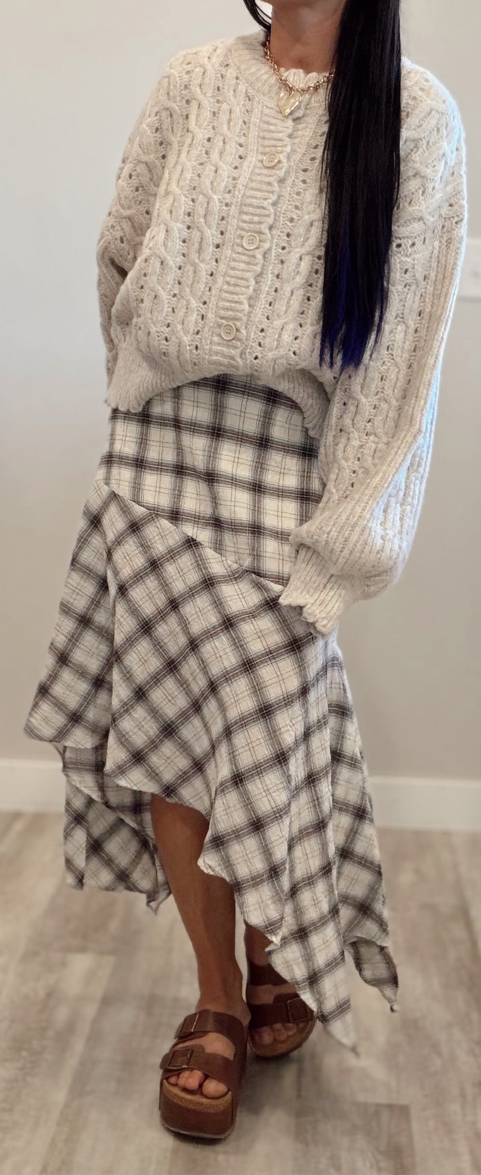 Plaid Hanky Hem skirt