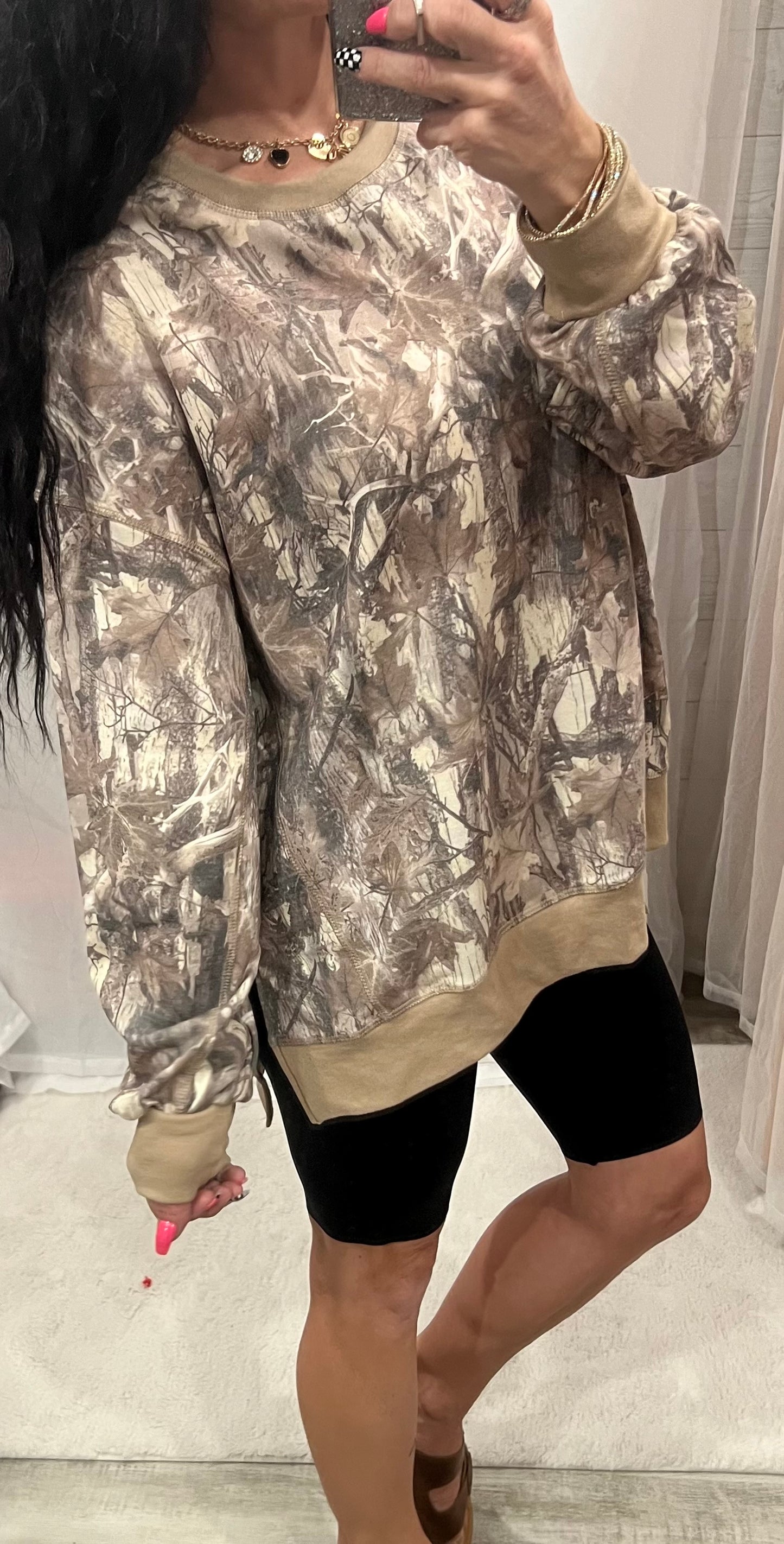 Camo Pullover Top