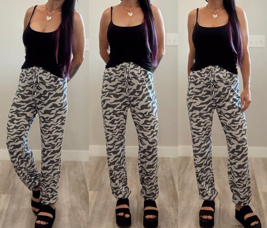 French Terry Zebra Jogger Pants