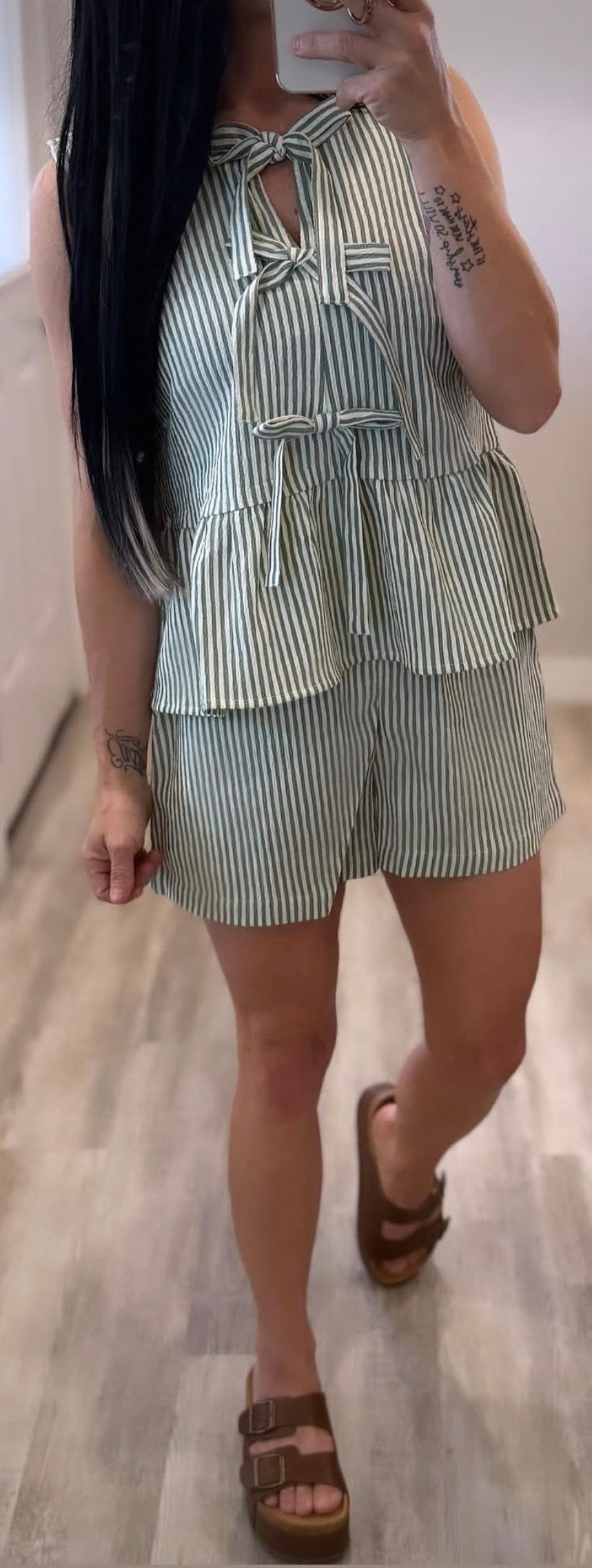 Bow Tie Blouse Set
