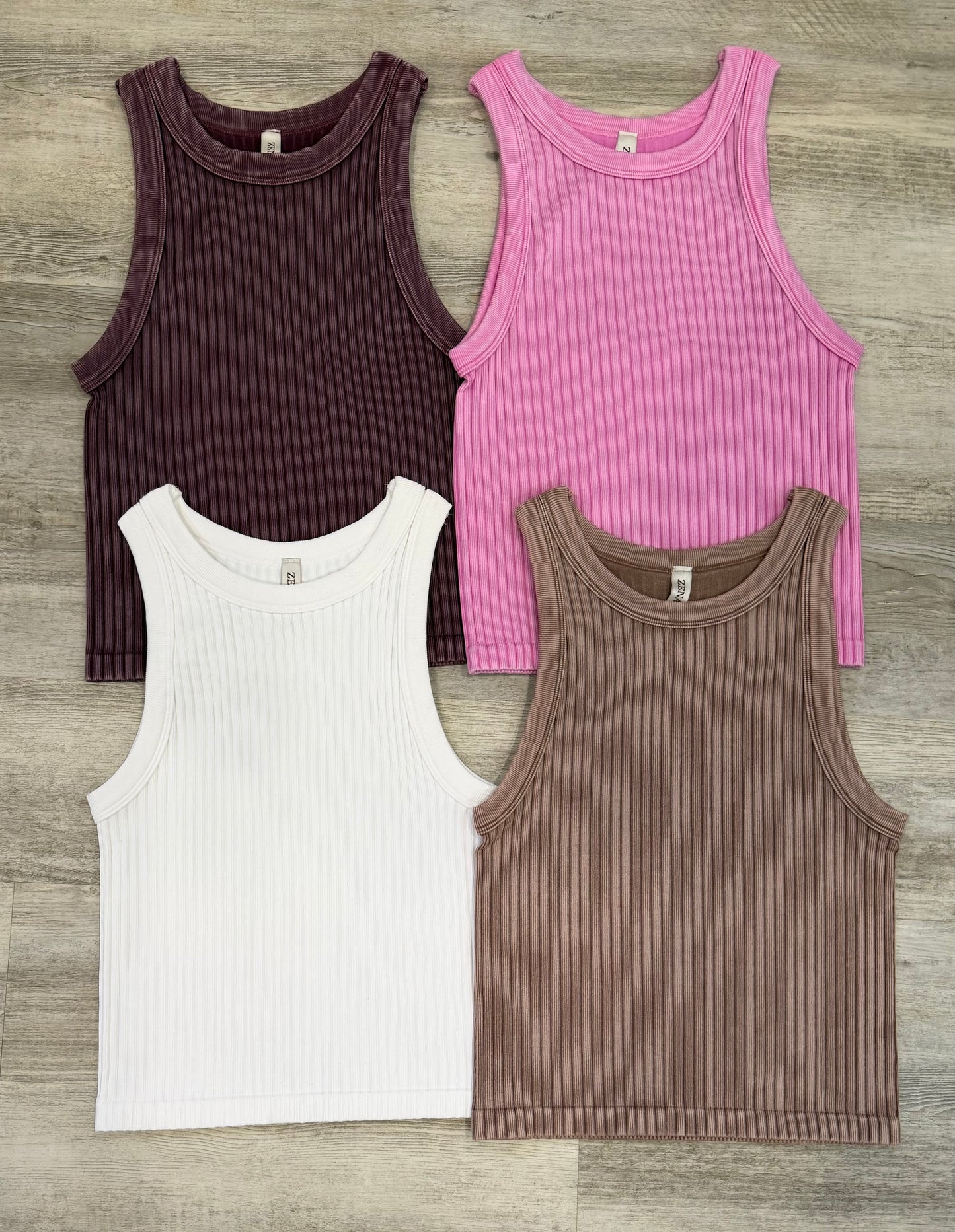 Washed Wide Rib Tank Tops