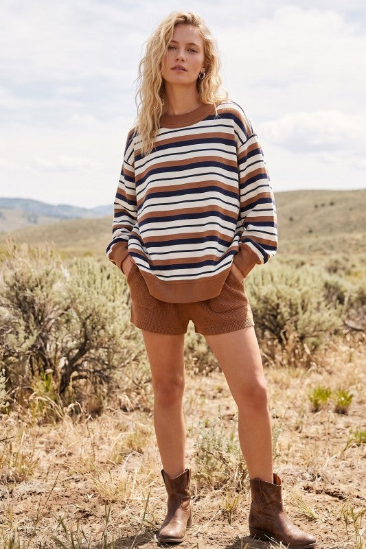 Oversized Striped Sweatshirt