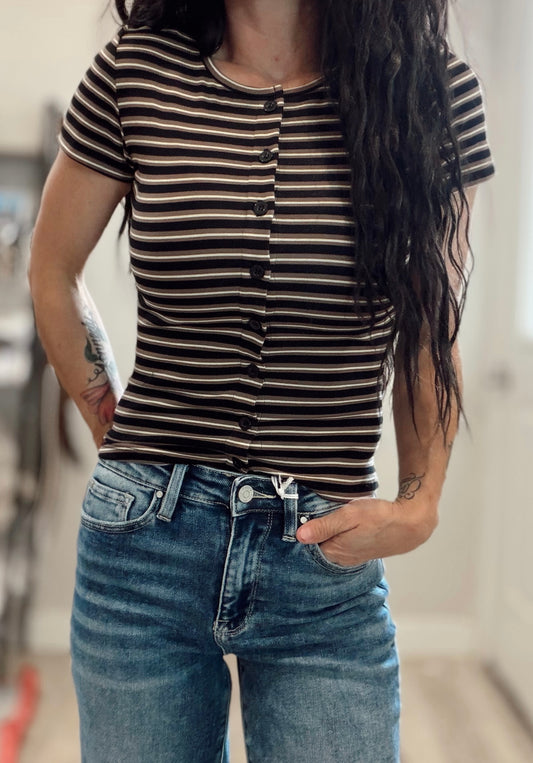 Striped Button Down Top