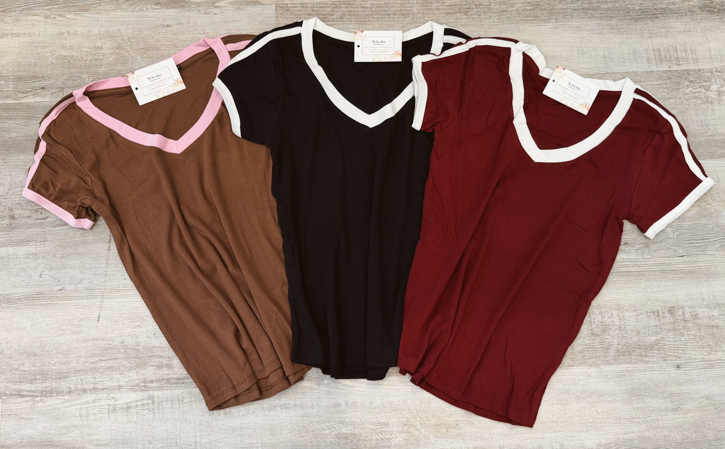 V Neck Ringer Tee