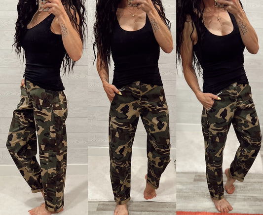 Risen Camo Barrel Jeans