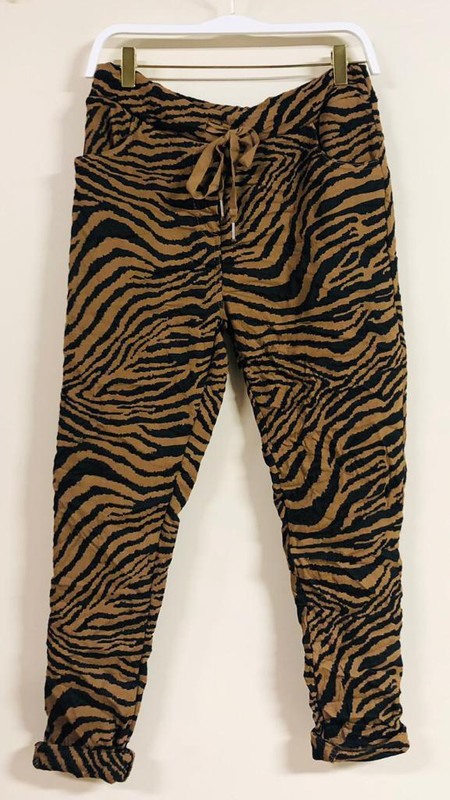 Zebra Print Crinkle Joggers