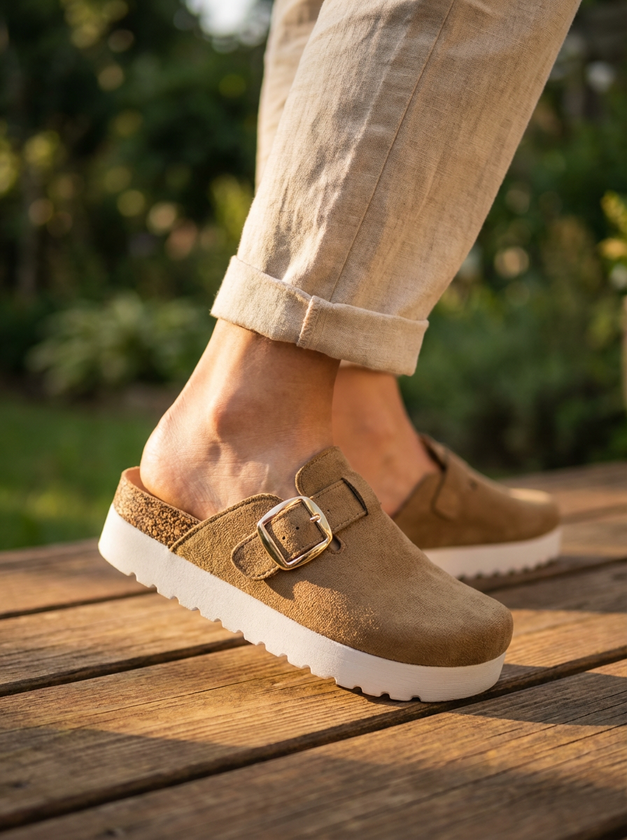 Platform Clog Slides￼